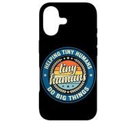 Custodia per iPhone 17 Logo vintage con scritta "Helping Tiny Humans Do Big Things Teacher"