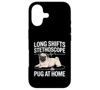 Custodia per iPhone 17 Long Shifts Stetoscopio Pug A Casa