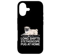 Custodia per iPhone 17 Long Shifts Stetoscopio Pug A Casa