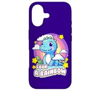 Custodia per iPhone 17 Look a Rainbow Cute Dinosaur with a Rainbow and Stars