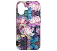 Custodia per iPhone 17 Lotus Flowers Boho Stained Glass Floral Art Stain Glass