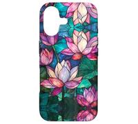 Custodia per iPhone 17 Lotus Flowers Boho Stained Glass Floral Art Stain Glass