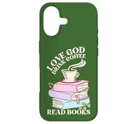 Custodia per iPhone 17 Love God Drink Coffee Read Books Lovers Retro Christian