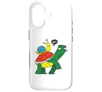 Custodia per iPhone 17 Lumaca cavalca sul retro di lumache stile fumetto tartaruga lumache