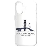 Custodia per iPhone 17 Mackinac Island Bridge Michigan Grandi Laghi Huron viaggio in traghetto