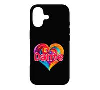 Custodia per iPhone 17 Maglietta con scritta "I Heart Love Dante" e nome colorato