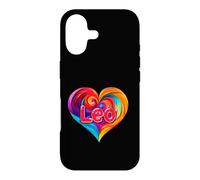 Custodia per iPhone 17 Maglietta con scritta "I Heart Love Leo First Name", colorata