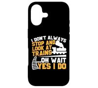 Custodia per iPhone 17 Maglietta con scritta "Train for Boys Stop and Look and Trains"
