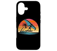 Custodia per iPhone 17 Maglietta Wing Foiling Surf Foil Ocean Rider con design retrò al tramonto