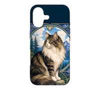 Custodia per iPhone 17 Majestic Longhair Cat Montagna Art Nouveau