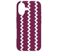 Custodia per iPhone 17 Maroon White Zigzag Geometric Triangle Qatar Flag Pattern
