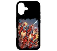 Custodia per iPhone 17 Marvel Deadpool Family Battle Charge Distressed Comic Art