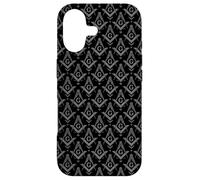 Custodia per iPhone 17 Mason Square & Compass Masonic Pattern Nero