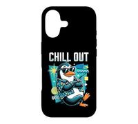 Custodia per iPhone 17 Mellow Penguin Tropical Shirt Retro Geometric Art