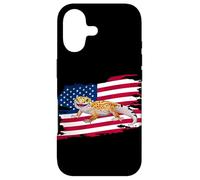 Custodia per iPhone 17 Memorial Day USA Flag 4th July Patriotic Leopard Gecko Lover