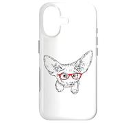 Custodia per iPhone 17 Mens Womens Kids Red Glasses Illustration Fennec Fox Lover