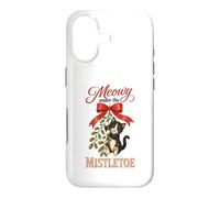 Custodia per iPhone 17 Meowy Under The Mistletoe Cute Tuxedo Kitten Christmas