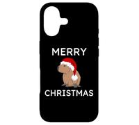 Custodia per iPhone 17 Merry Christmas Capybara con cappello di Babbo Natale divertente Natale
