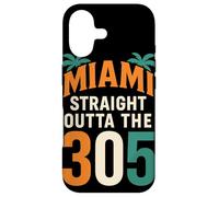 Custodia per iPhone 17 Miami Straight Outta The 305 Palme Prefisso 305 Retro