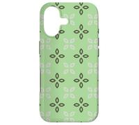 Custodia per iPhone 17 Mint and Green Laurel Leaves Cross Petals Rustic Pattern