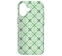 Custodia per iPhone 17 Mint Sage Green Crosses Fresh Natural Green Art Deco Pattern