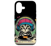 Custodia per iPhone 17 Miscela vintage Beats Feline DJ Cat Synthwave Kitty Mix