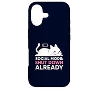 Custodia per iPhone 17 Modalità sociale Arresta il meme già introverso della batteria scarica del gatto