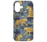 Custodia per iPhone 17 Modello di giungla di palma verde leopardata stampa ghepardo elegante