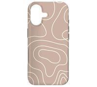Custodia per iPhone 17 Modern Line Art Abstract Circles Pattern Beige Light Brown