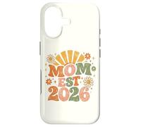 Custodia per iPhone 17 Mom Est 2026 Groovy Retro Daisy Flower New Mom Mother's Day