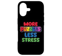 Custodia per iPhone 17 More Puzzle Less Stress Jigsaw Lover Maglietta grafica colorata