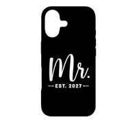 Custodia per iPhone 17 Mr. Est. 2027 Just Married Promosso To Mr, Mrs Wedding