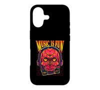 Custodia per iPhone 17 Music is Fun - Cuffie e lettore audio retrò con teschio