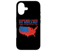Custodia per iPhone 17 My Heart Beats Red, White & Blue USA Map 4th Of July