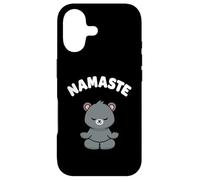 Custodia per iPhone 17 Namaste, simpatico orso Kawaii per yoga, senza stress