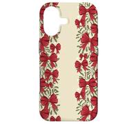 Custodia per iPhone 17 Natale Red Bow Garland Pattern Holiday Vischio