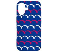 Custodia per iPhone 17 Navy Blue Crimson White Red Arched Semicircle Pattern