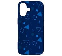 Custodia per iPhone 17 Navy Blue Triangle Circle Square Geometric Memphis Pattern