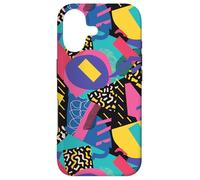 Custodia per iPhone 17 Nero Retro 80s 90s Bold Graphic Motion Pattern