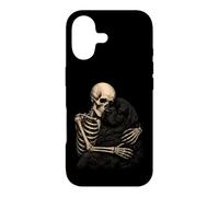 Custodia per iPhone 17 Newfoundland, scheletro, abbraccio, gotico, cane, newfie, Halloween