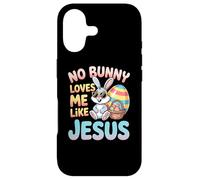 Custodia per iPhone 17 No Bunny Loves Me Like Jesus Easter Christian Boys Kids Men