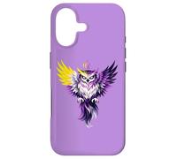 Custodia per iPhone 17 Nonbinary Owl Bird Enby NB Pride Flag Colors Tattoo Style