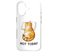 Custodia per iPhone 17 Not Today Lazy Sleeping Orange Cat Meme Funny Morning Mood