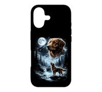 Custodia per iPhone 17 Nova Scotia Duck Tolling Retriever che ulula alla luna anni '90
