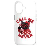 Custodia per iPhone 17 Occhiali con scritta "Call Me Never Black Cat Valentine" con cuore e grafica carina