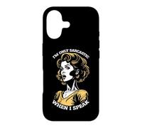 Custodia per iPhone 17 Only Sarcastic Speak Funny Sarcasm Citazione Retro Pop Art Woman