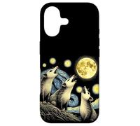 Custodia per iPhone 17 Opossum divertenti che ululano alla luna piena Starry Night Opossum