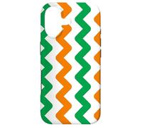 Custodia per iPhone 17 Orange Green White Zigzag Line Geometric Ivory Coast Pattern