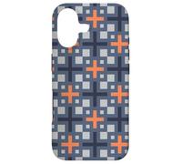 Custodia per iPhone 17 Orange Slate Grey Plus Industrial Urban Mosaic Pattern
