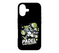 Custodia per iPhone 17 Padel e decisioni sbagliate Divertente Raccoon Match
